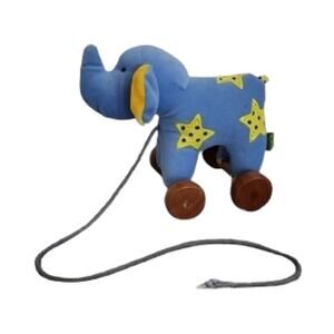 Kids Vintage Rich Frog Elephant Toddler Pull Along Toy